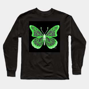 mandala butterfly mariposa ecopop in totonac patterns Long Sleeve T-Shirt